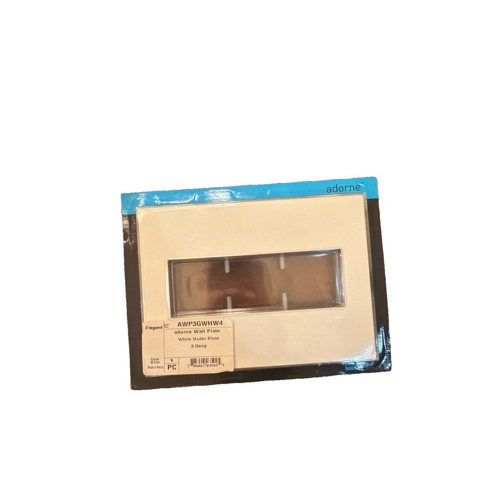 4 Legrand Adorne 3-Gang Wall Plate - White Finish AWP3GWHW4